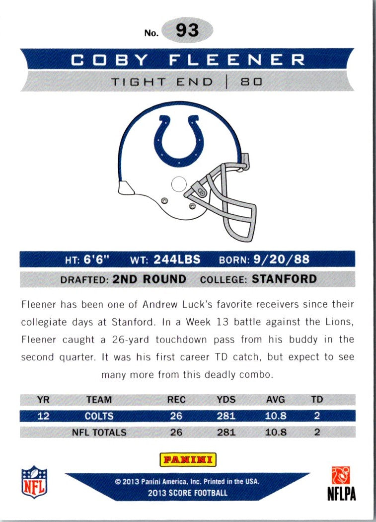 2013 Score Coby Fleener