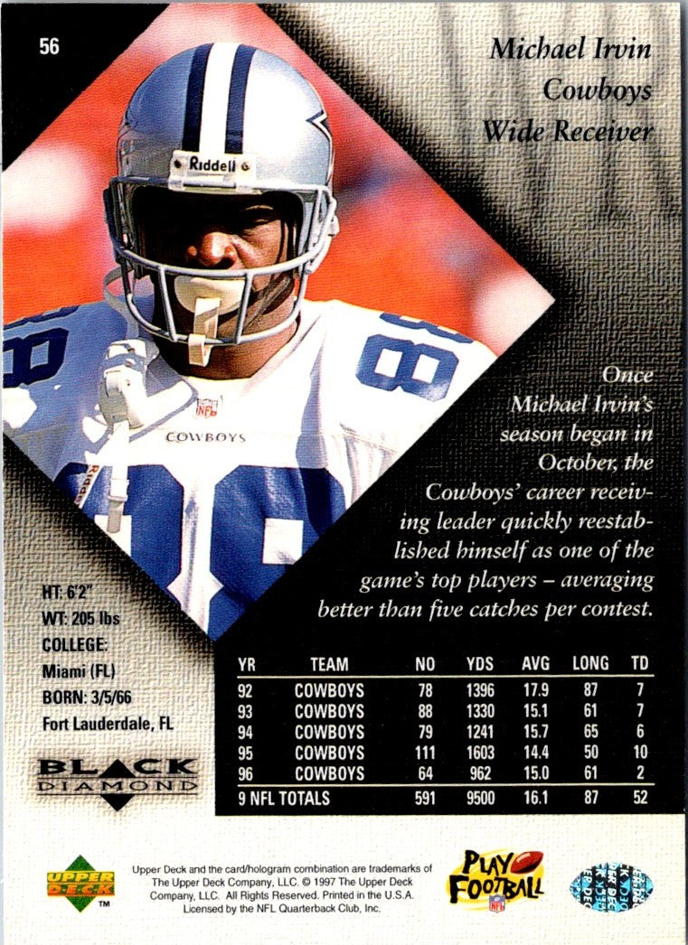 1997 Upper Deck Black Diamond Michael Irvin