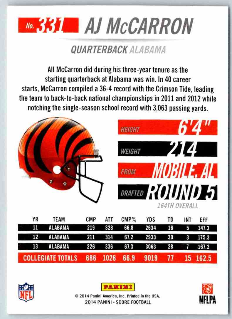 2014 Score A.J. McCarron