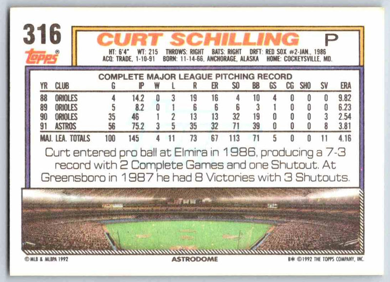 1992 Topps Curt Schilling