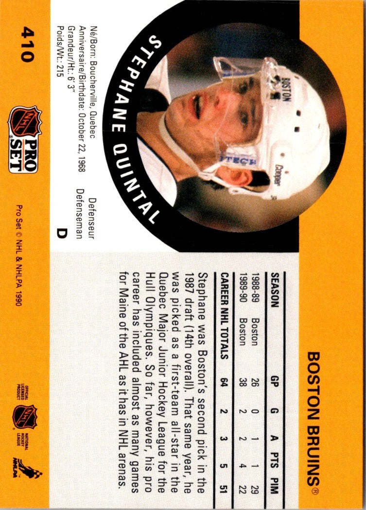 1990 Pro Set Stephane Quintal