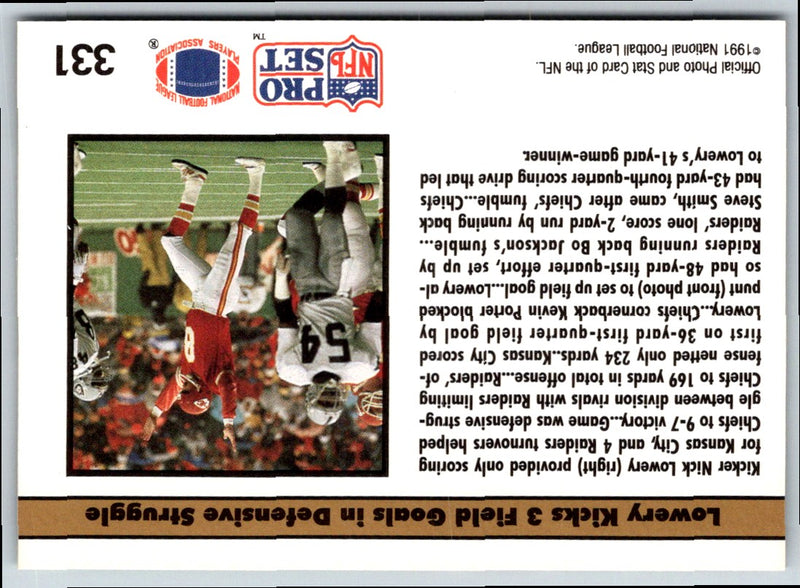 1991 Pro Set Kevin Porter/Nick Lowery