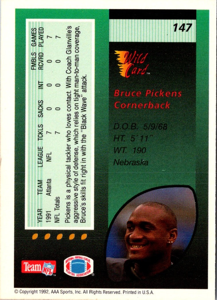 1992 Wild Card Bruce Pickens