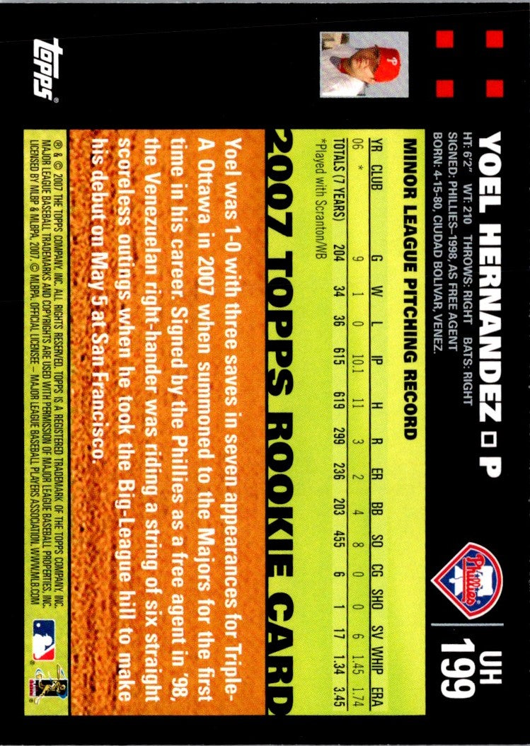 2007 Topps Updates & Highlights Yoel Hernandez