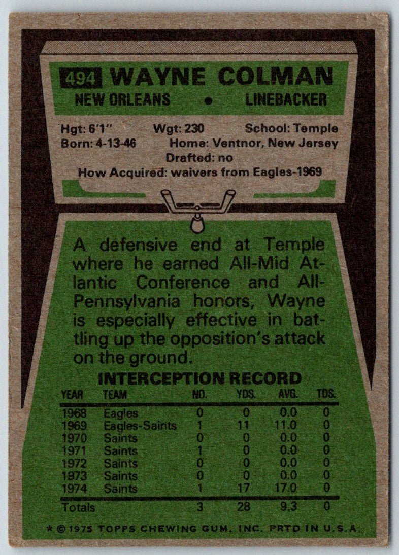 1975 Topps Wayne Colman