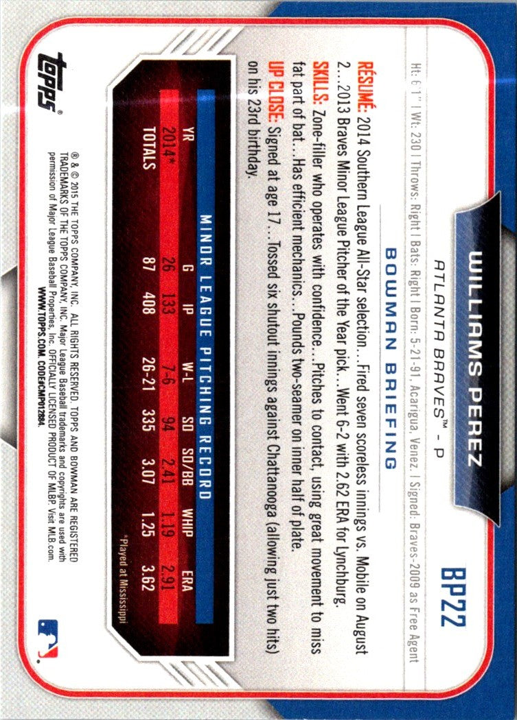 2015 Bowman Prospects Williams Perez