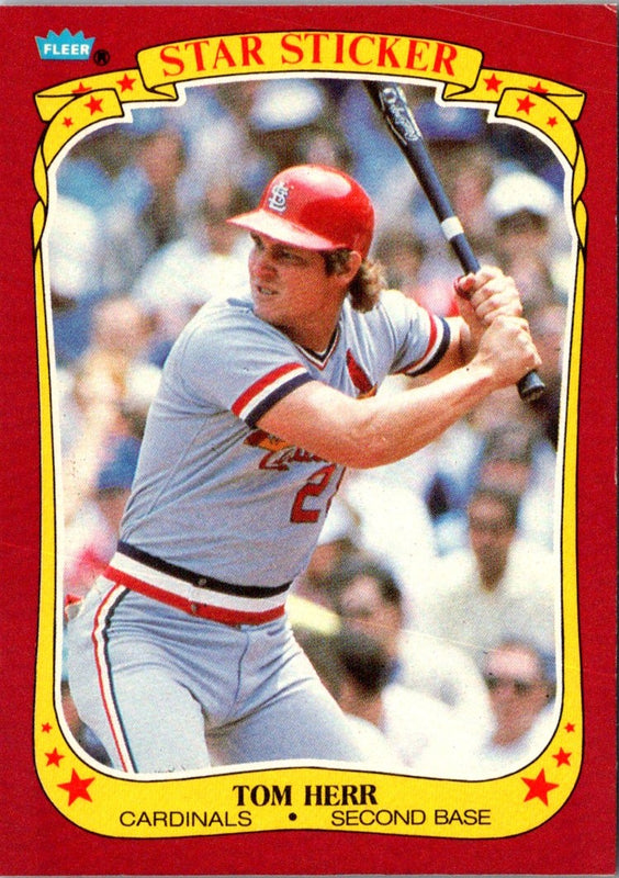 1986 Fleer Star Stickers Tom Herr #57