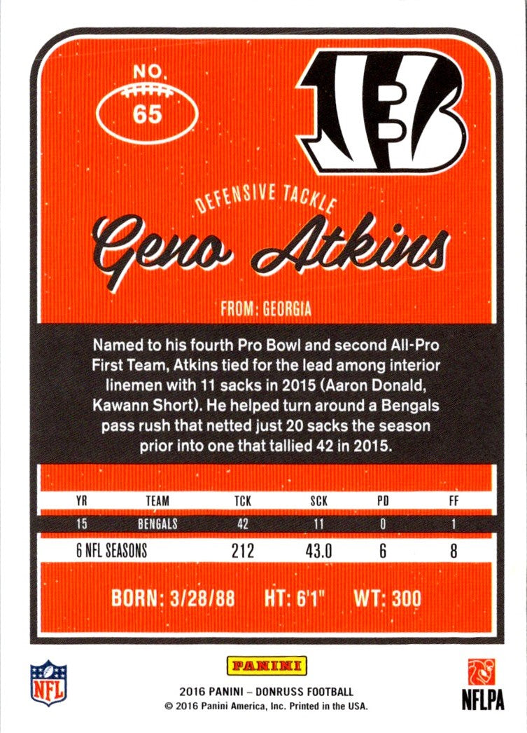 2016 Donruss Geno Atkins