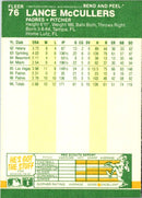 1987 Fleer Star Stickers Lance McCullers