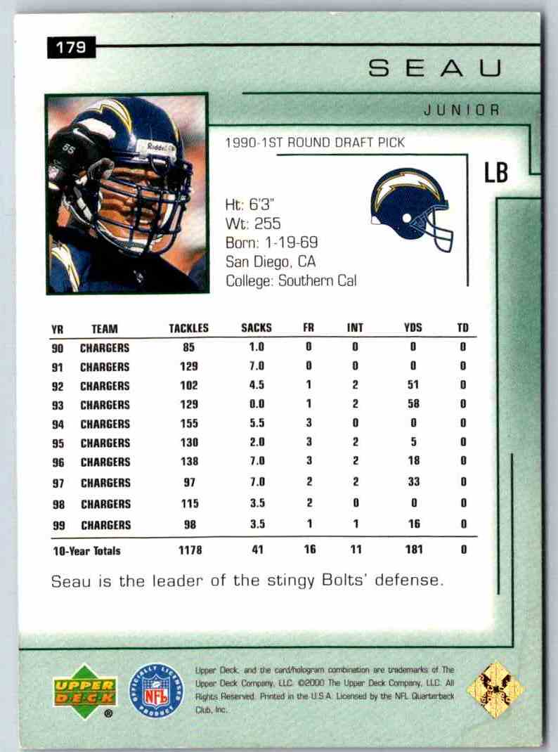 2000 Upper Deck Junior Seau