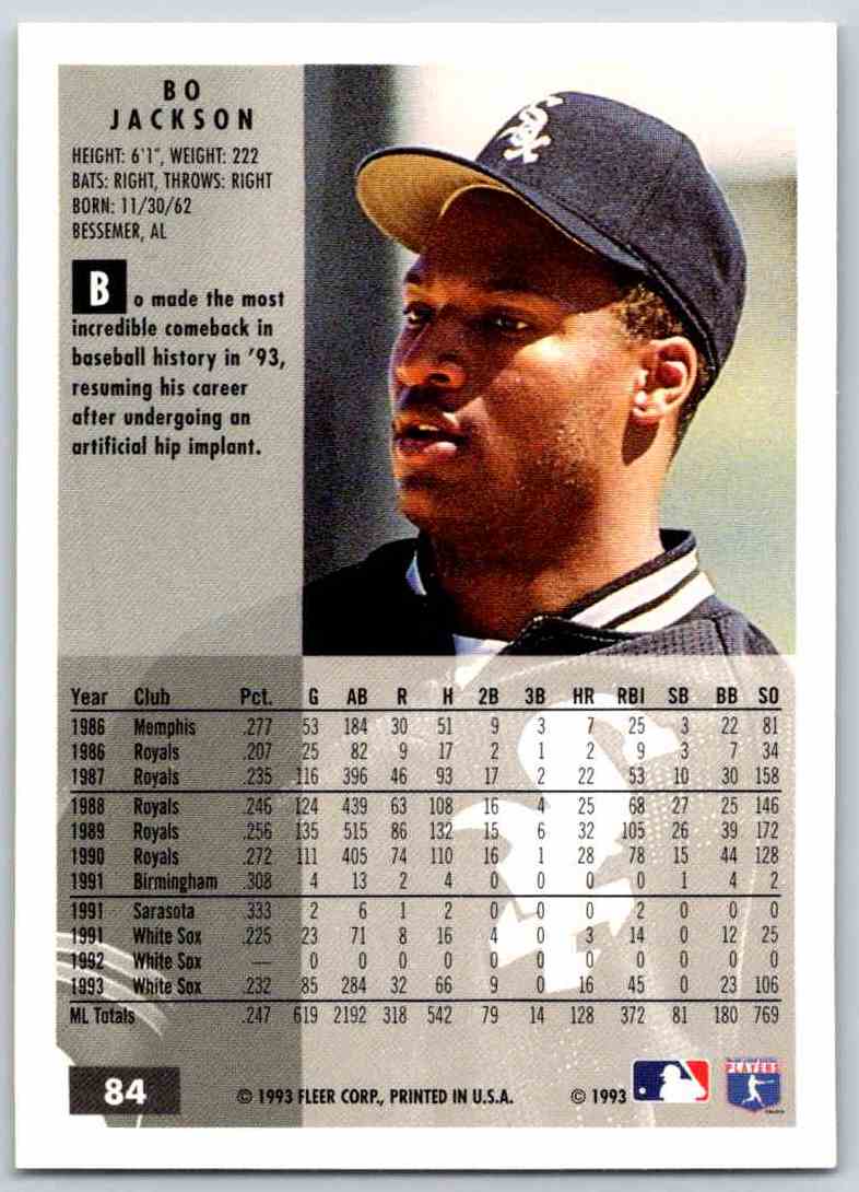 1994 Fleer Baseball Bo Jackson