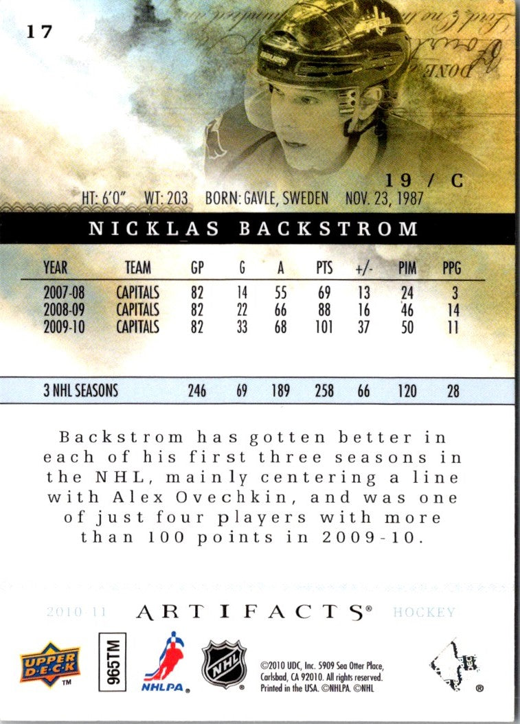 2010 Upper Deck Artifacts Nicklas Backstrom