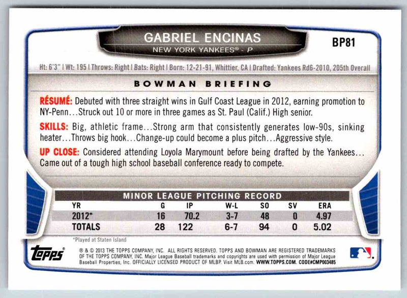 2014 Bowman Gabriel Encinas