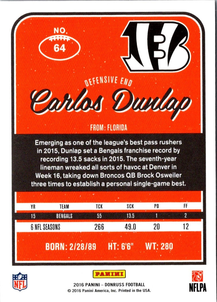 2016 Donruss Carlos Dunlap