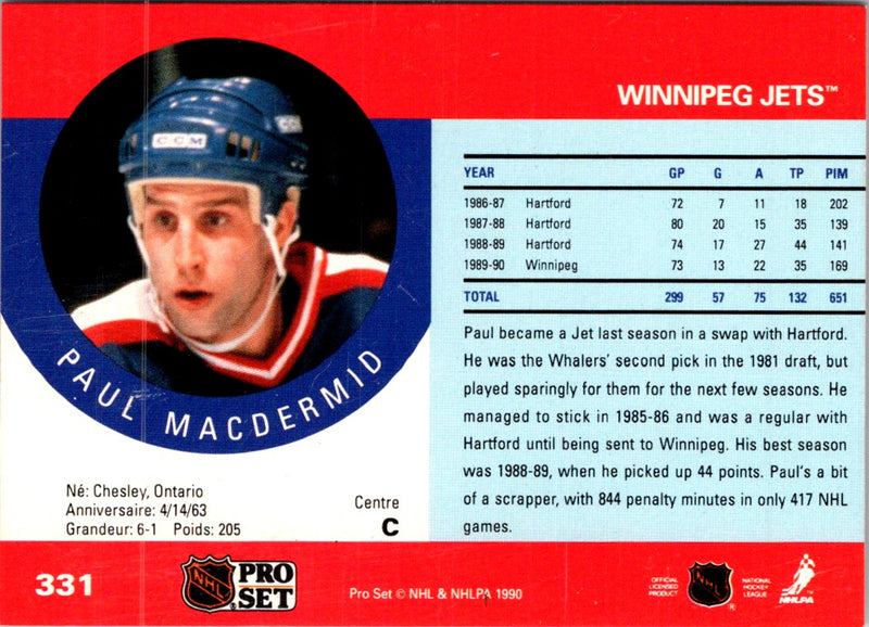 1990 Pro Set Paul MacDermid