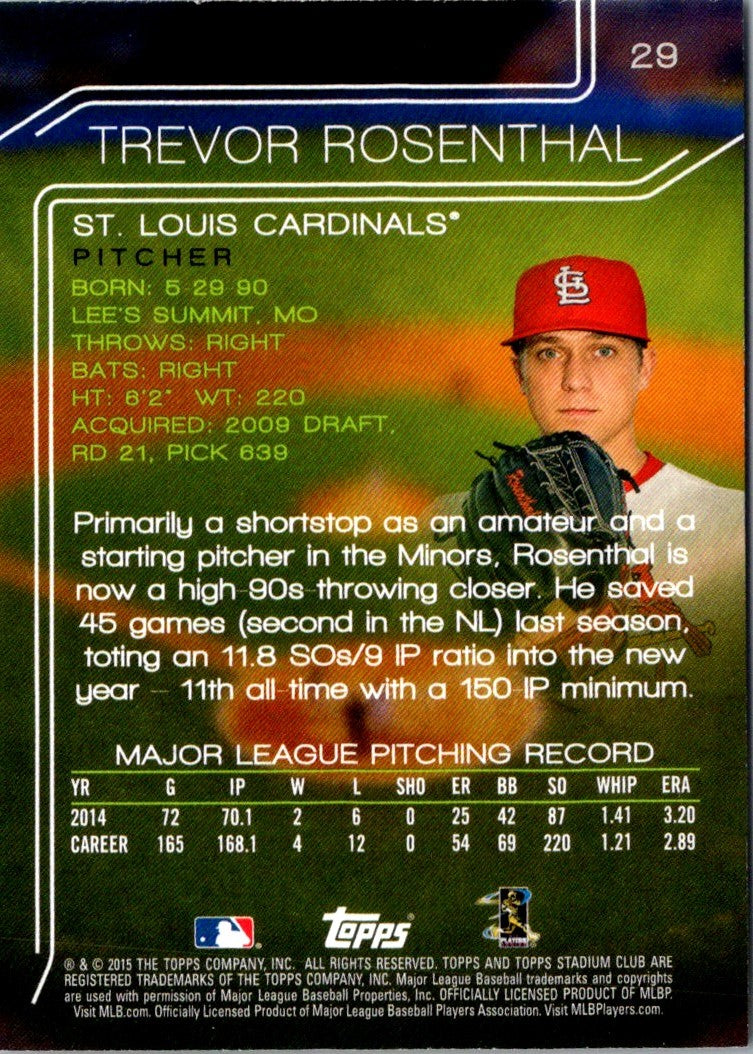 2015 Stadium Club Trevor Rosenthal