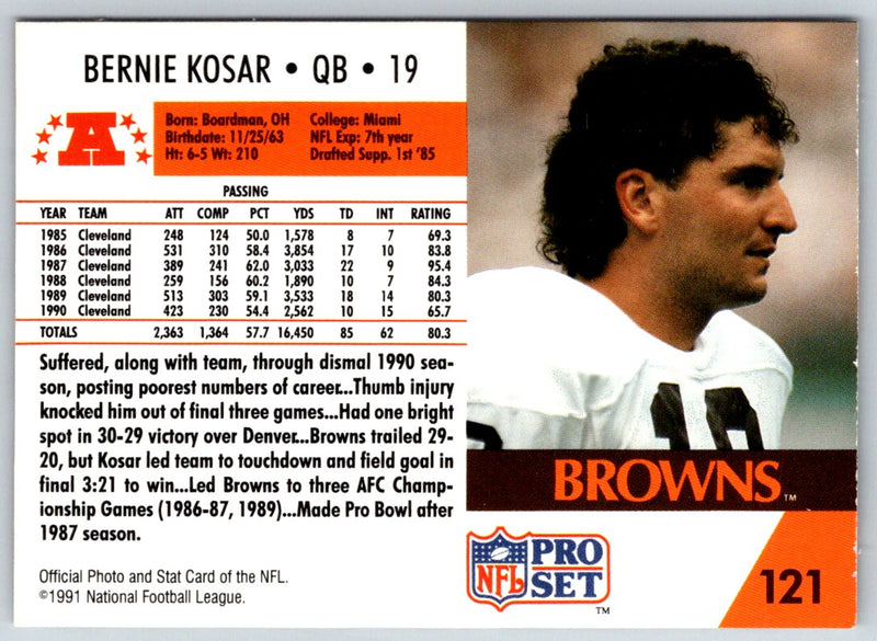 1991 Pro Set Bernie Kosar