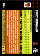 2007 Topps Updates & Highlights Terry Evans