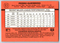 1990 Donruss Pedro Guerrero #BC-6