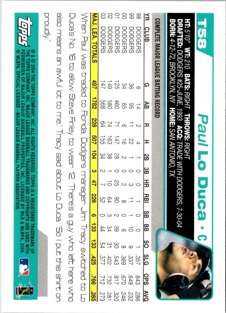 2004 Topps Traded & Rookies Paul Lo Duca