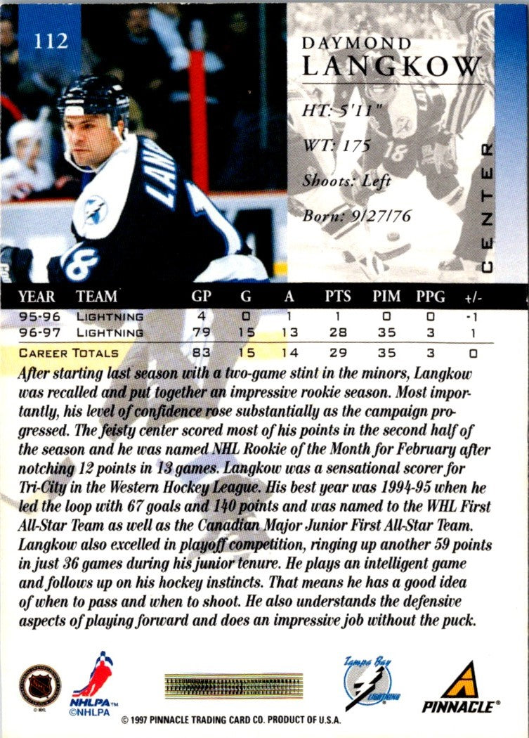 1997 Pinnacle Daymond Langkow