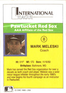 1990 CMC Pawtucket Red Sox Mark Meleski