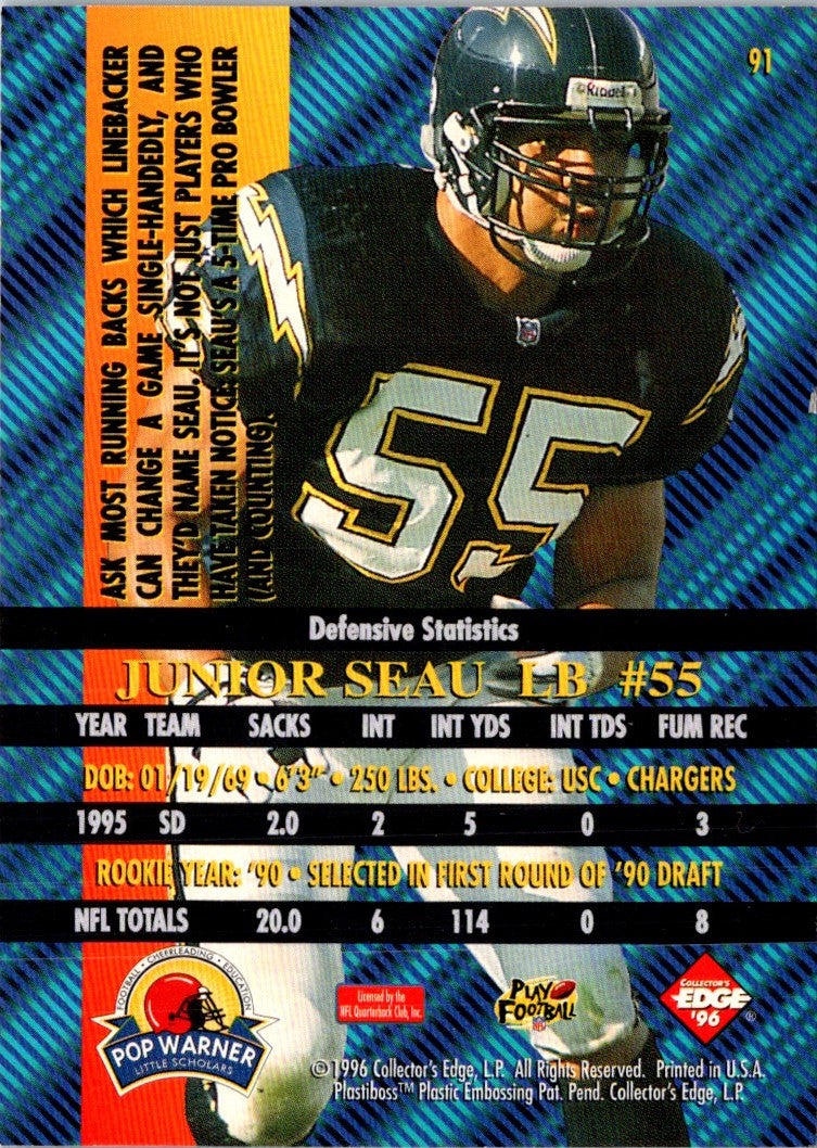 1996 Collector's Edge Advantage Junior Seau