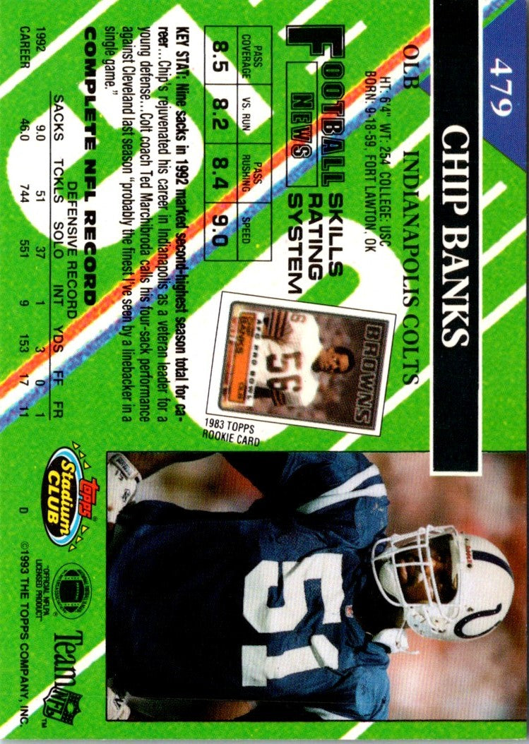 1993 Stadium Club Super Teams Bowl Chip Banks