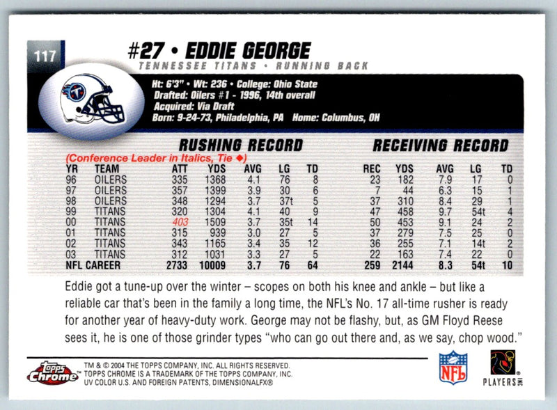 2004 Topps Chrome Eddie George