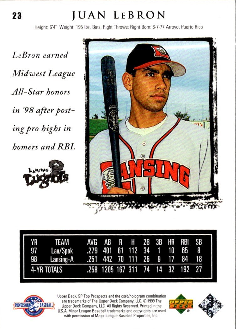 1999 SP Top Prospects Juan LeBron