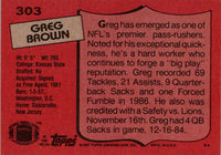 1987 Topps Greg Brown #303 NM+