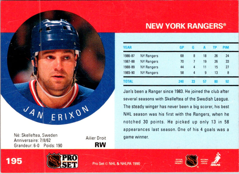 1990 Pro Set Jan Erixon