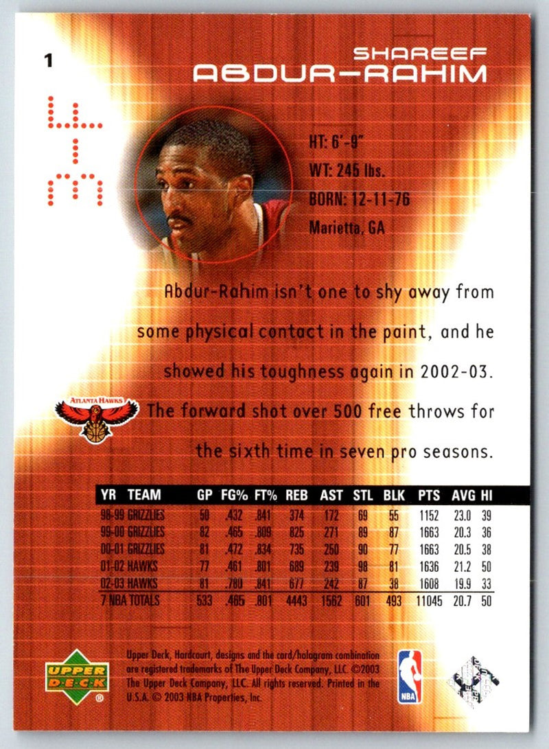 2003 Upper Deck Shareef Abdur-Rahim