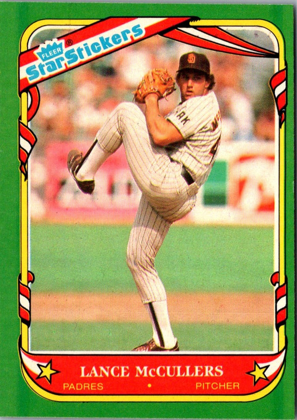 1987 Fleer Star Stickers Lance McCullers #76