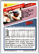 1993 Topps Juan Gonalez