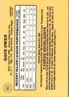 1985 Donruss Dave Owen #483 Rookie