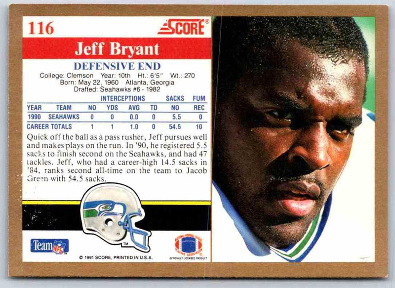 1991 Score Jeff Bryant