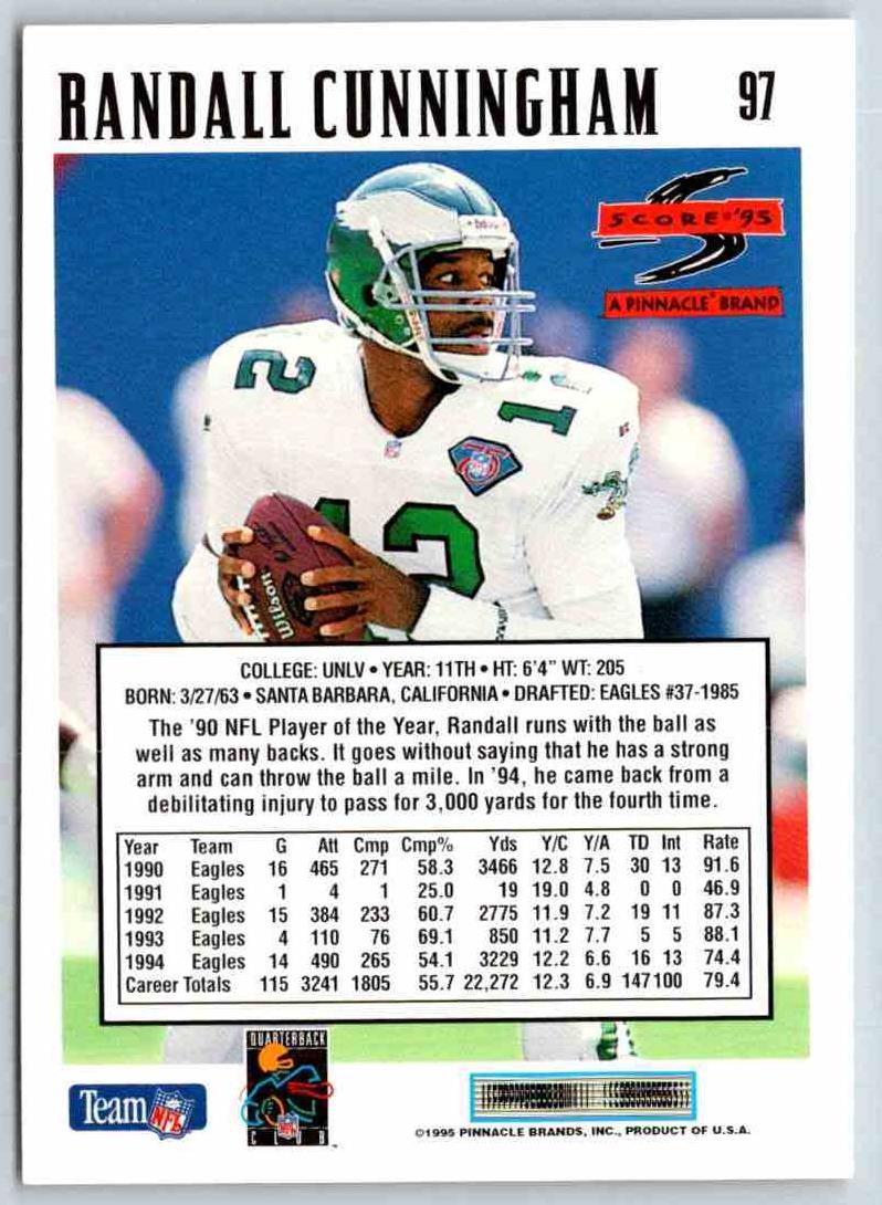 1995 Score Randall Cunningham