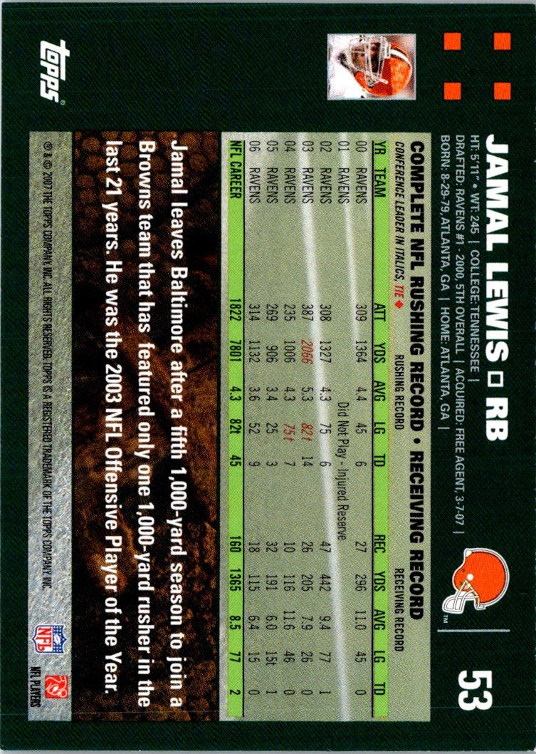 2007 Topps Jamal Lewis