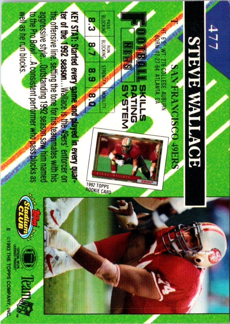 1993 Stadium Club Super Teams Bowl Steve Wallace