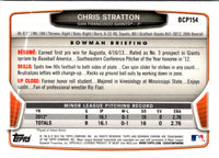 2013 Bowman Chrome Prospects Blue Wave Refractors Chris Stratton #BCP154
