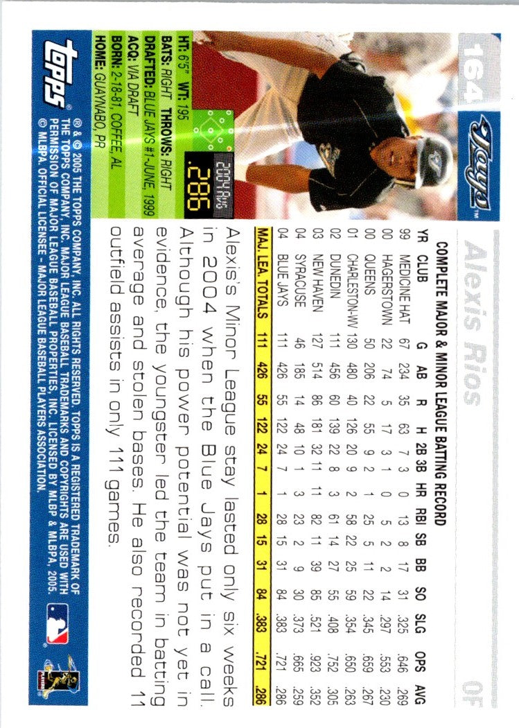 2005 Topps Opening Day Alex Rios