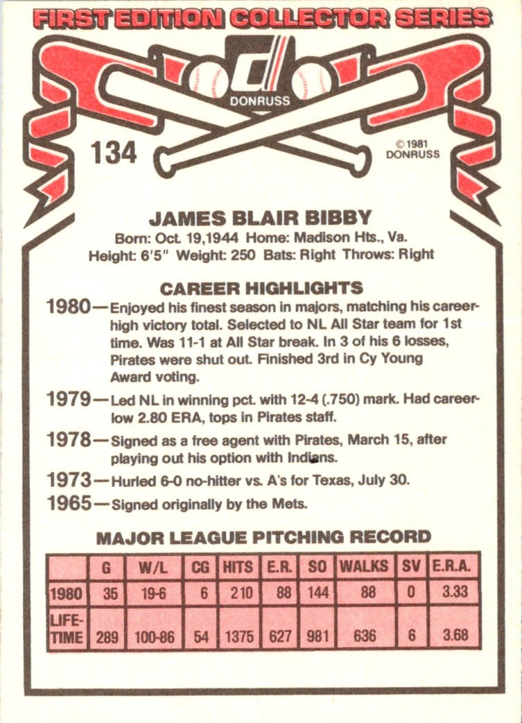 1981 Donruss Jim Bibby