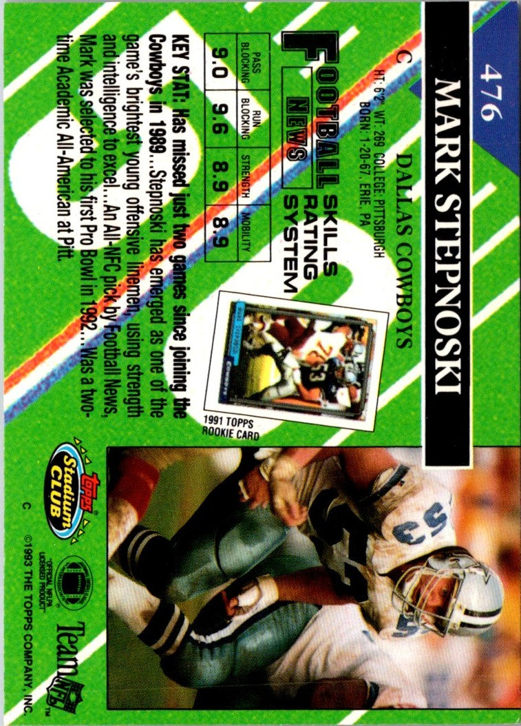1993 Stadium Club Super Teams Bowl Mark Stepnoski