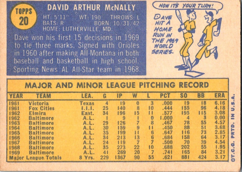 1970 Topps Dave McNally