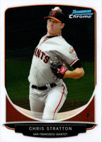 2013 Bowman Chrome Prospects Blue Wave Refractors Chris Stratton #BCP154