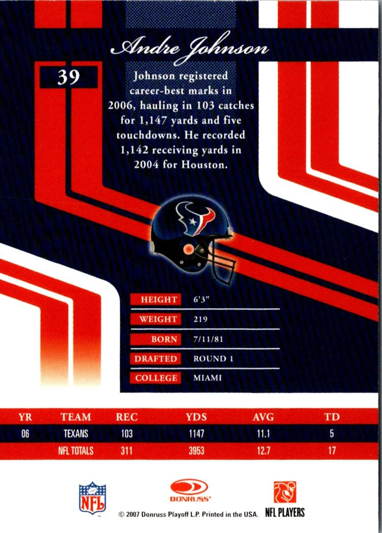 2007 Donruss Elite Andre Johnson