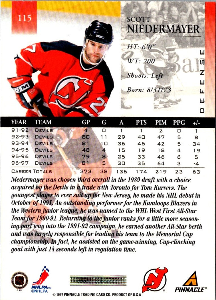 1997 Pinnacle Scott Niedermayer