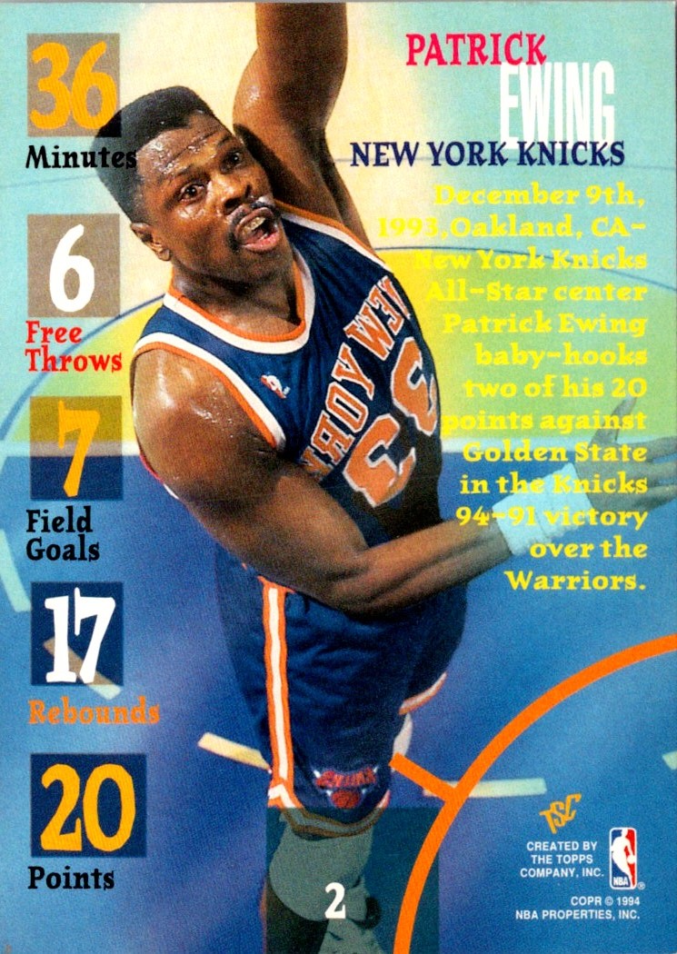 1994 Stadium Club Patrick Ewing