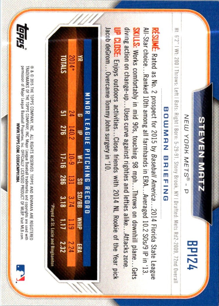 2015 Bowman Prospects Steven Matz